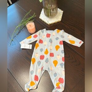 NWT Carter’s Fruits Apple Pear Cotton Pajama Sleeper Footie Size 3M